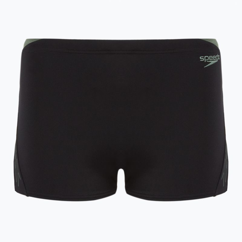Speedo men's HyperBoom Splice Aquashort black/country green swimming boxers