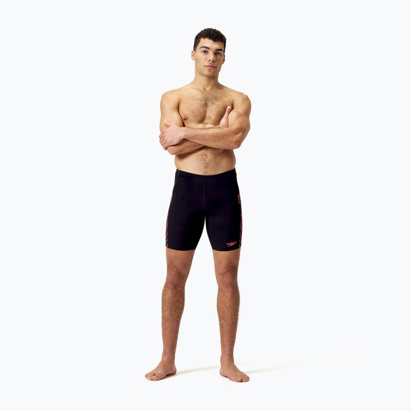 Speedo Tech Panel Men's Swim Jammer black/siren red/usa charcoal 2