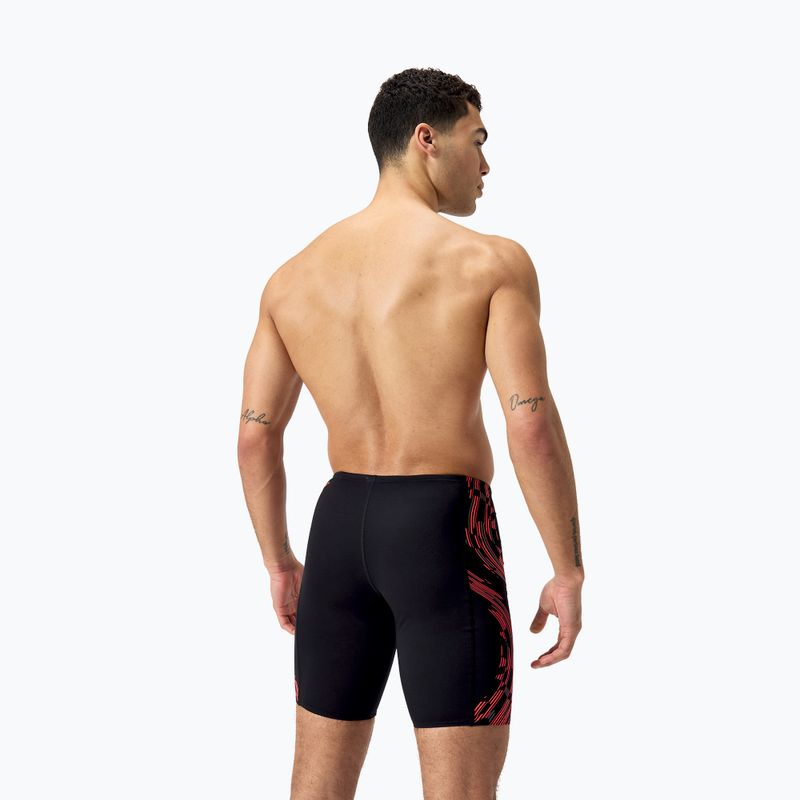 Speedo Tech Panel Men's Swim Jammer black/siren red/usa charcoal 3