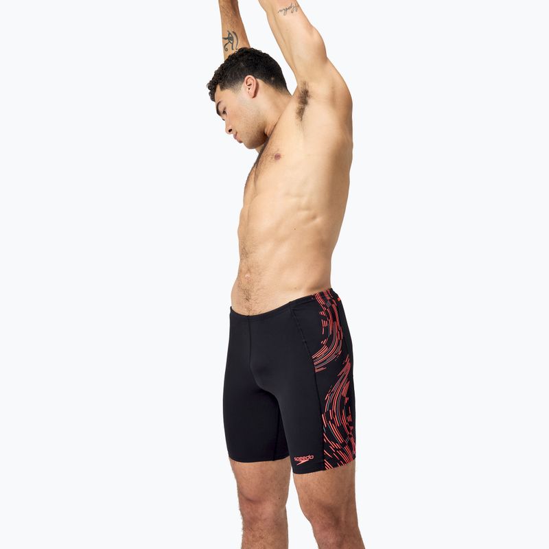 Speedo Tech Panel Men's Swim Jammer black/siren red/usa charcoal 4