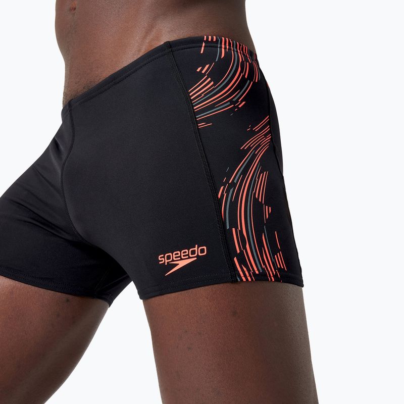 Speedo Tech Panel Aquashort men's swimming boxers black/siren red/usa charcoal 3