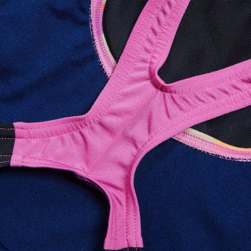 Speedo Digital Placement Splashback children's one-piece swimsuit true navy/kikiki pink/siren red/matcha 4