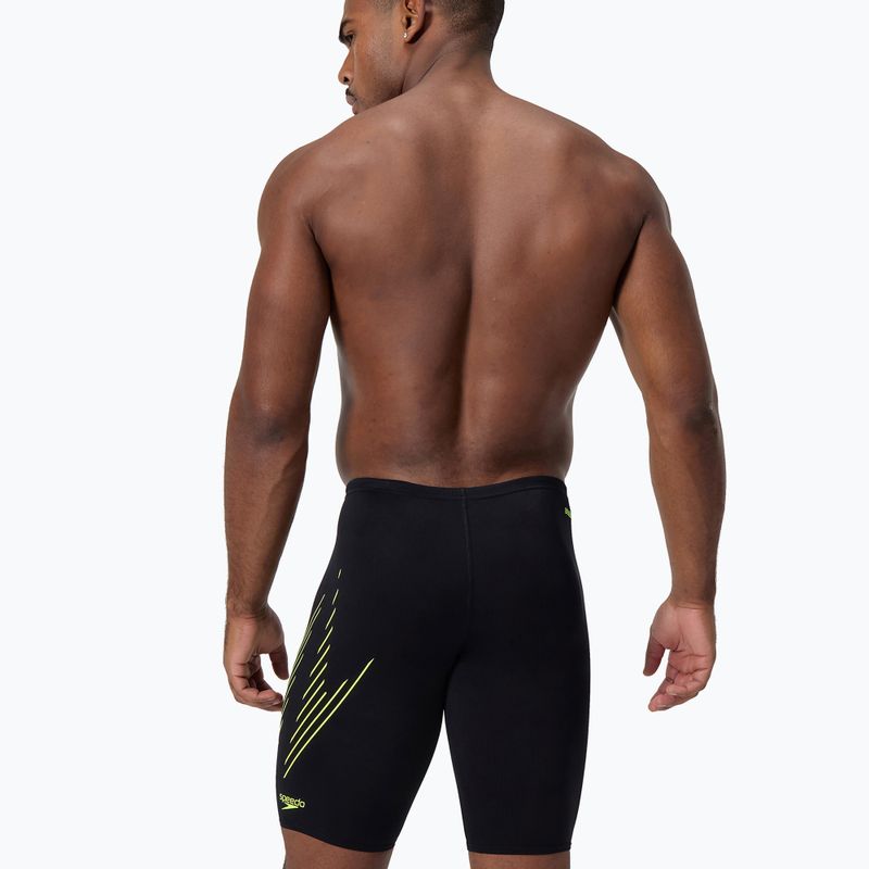Speedo men's HyperBoom Placement Swim Jammer black/hyper yellow 2