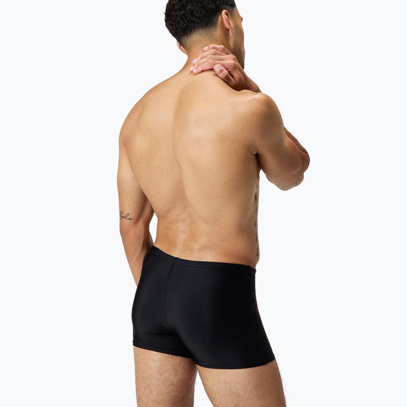 Men's Speedo Duo Logo Print Aquashort swim trunks black/coral sands/neon violet 3