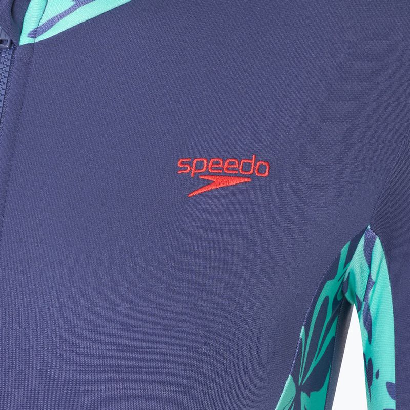 Women's one-piece swimsuit Speedo Long Sleeve Panel hapuna blue 3