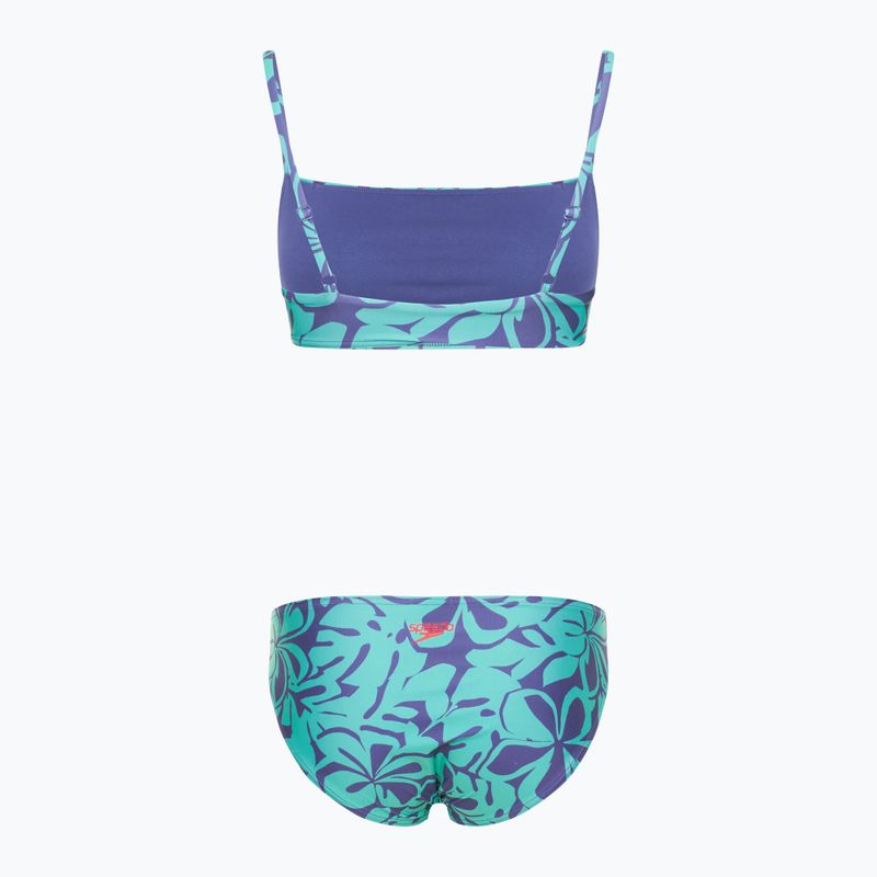 Women's two-piece swimsuit Speedo Printed Adjustable Thinstrap hapuna blue 2