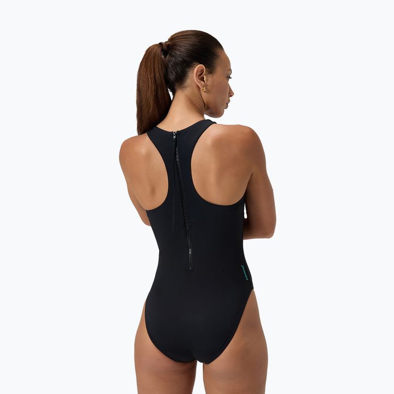 Women's one-piece swimsuit Speedo Racer Zip with Built in Swim Bra anthracite anthracite 7