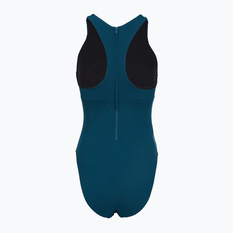 Ladies' one-piece swimsuit Speedo Racer Zip with Built in Swim Bra dark teal 2
