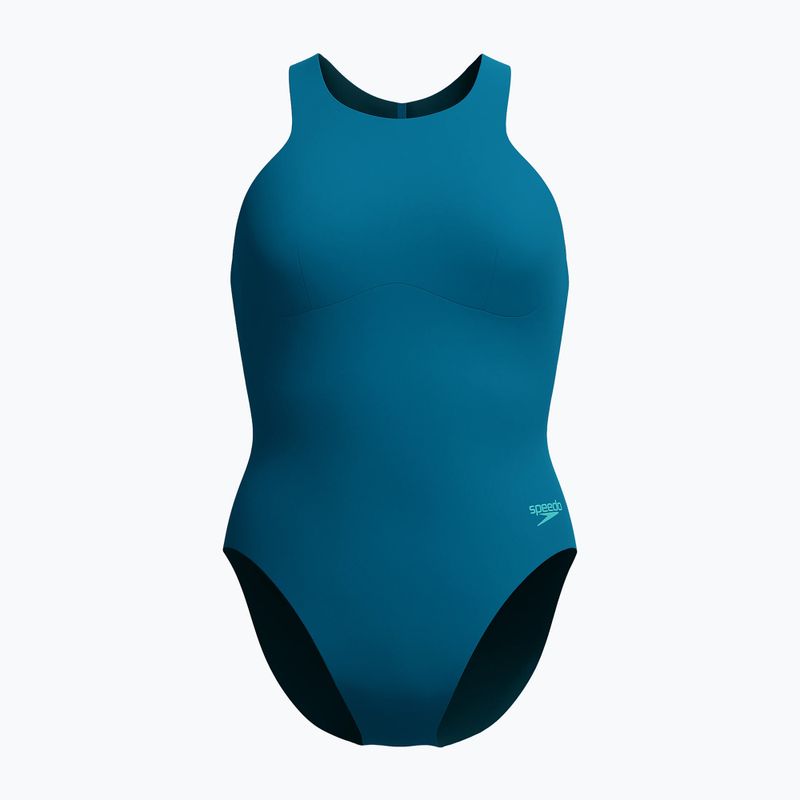 Ladies' one-piece swimsuit Speedo Racer Zip with Built in Swim Bra dark teal 7