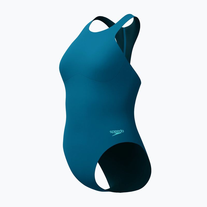 Ladies' one-piece swimsuit Speedo Racer Zip with Built in Swim Bra dark teal 8
