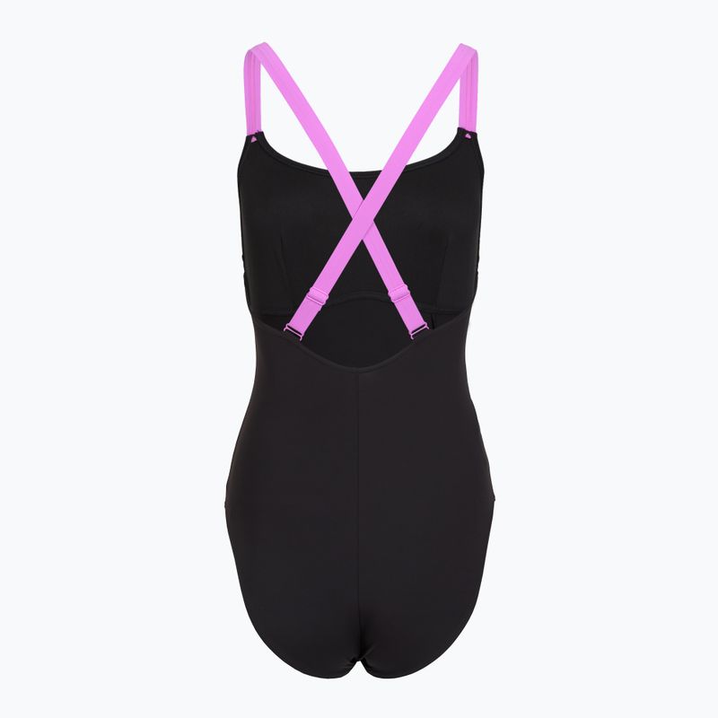 Women's one-piece swimsuit Speedo Shaping Crossback neon violet 2