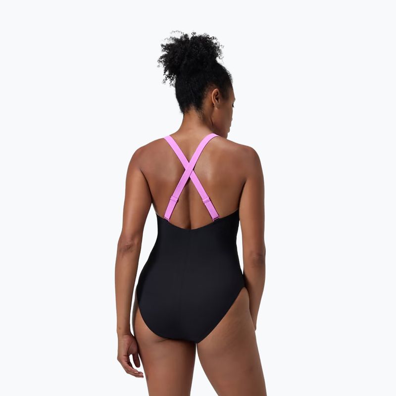 Women's one-piece swimsuit Speedo Shaping Crossback neon violet 5