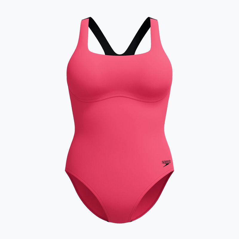 Ladies' one-piece swimsuit Speedo Flex Band with Swim Bra raspbery fill/vermilion/punch 7