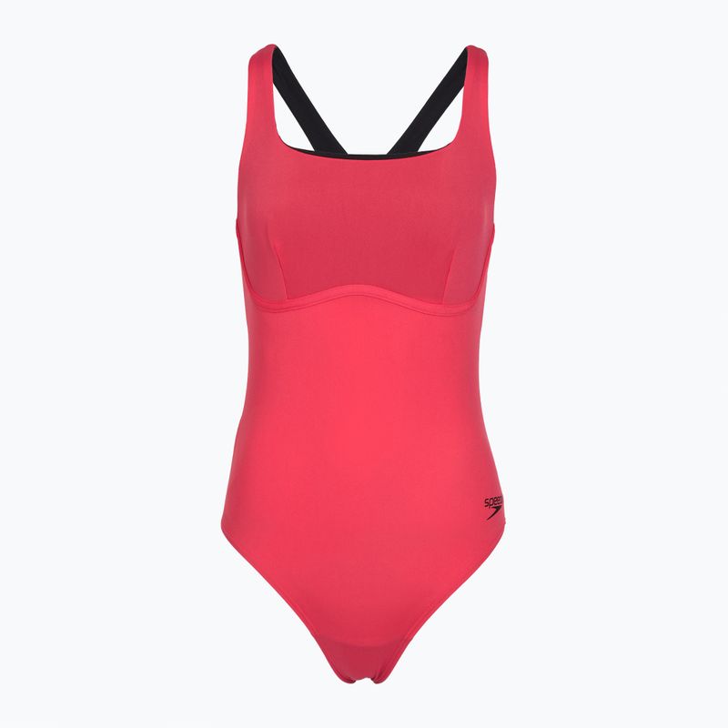 Ladies' one-piece swimsuit Speedo Flex Band with Swim Bra raspbery fill/vermilion/punch 7