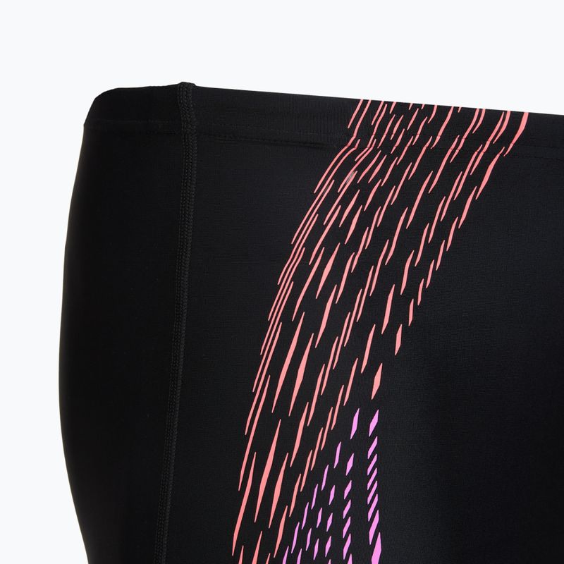 Men's swim jammers Speedo Duo Logo Print Mid Jammer black/coral sands/neon violet 4