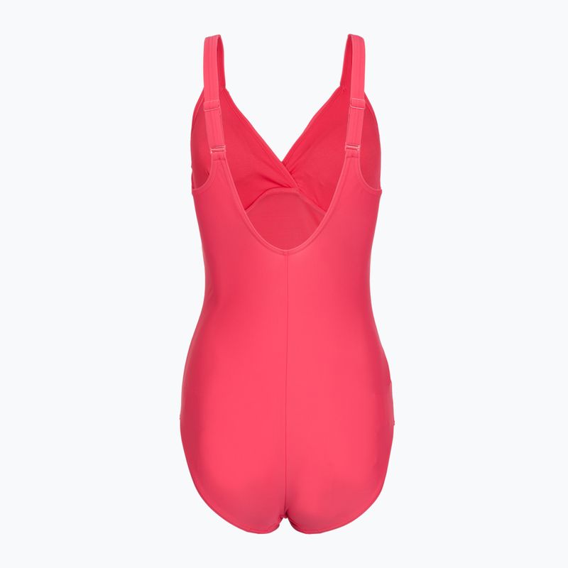 Ladies' one-piece swimsuit Speedo Shaping Cross Knot raspberry fill/vermilion/punch 2
