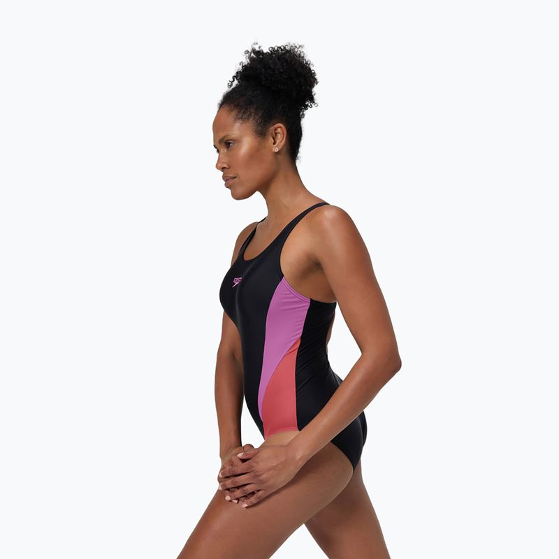 Women's one-piece swimsuit Speedo Colourblock 2.0 neon violet 4