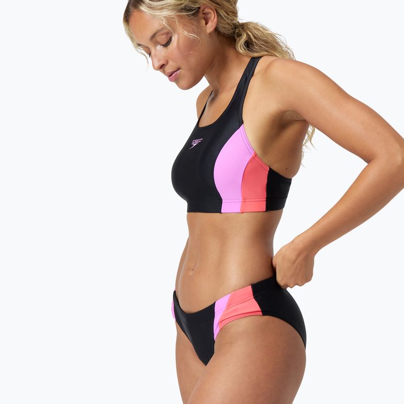 Speedo Colourblock Splice 2.0 women's two-piece swimsuit neon violet 3