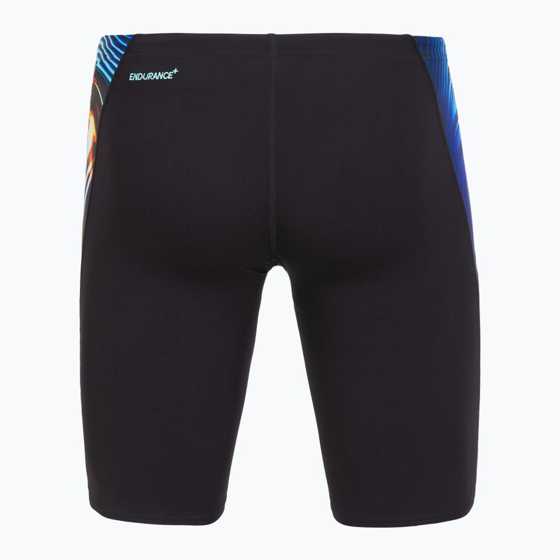 Men's Speedo Placement Digital V-Cut Jammer swim trunks lava blur/speedo black 2