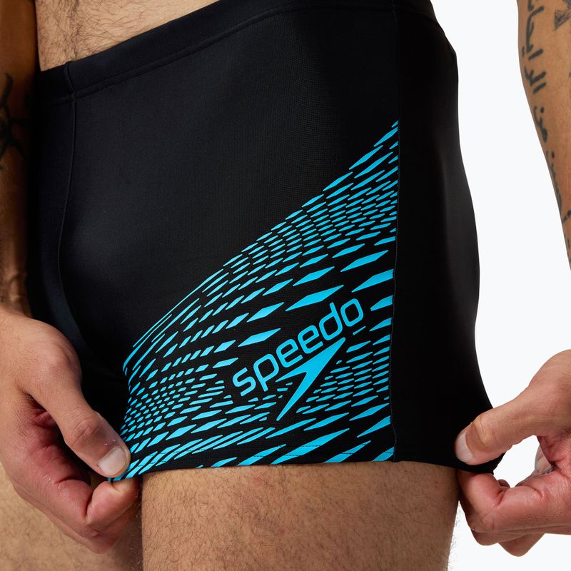 Speedo Medley Logo Aquashort men's swimming boxers black/picton blue 4