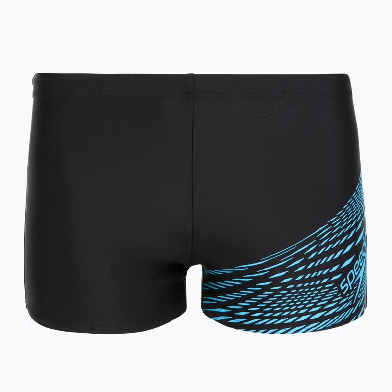 Speedo Medley Logo Aquashort men's swimming boxers black/picton blue