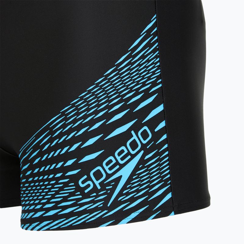 Speedo Medley Logo Aquashort men's swimming boxers black/picton blue 3