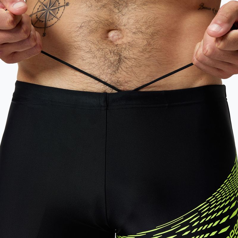 Speedo Medley Logo Aquashort men's swimming boxers black/hyper yellow 4