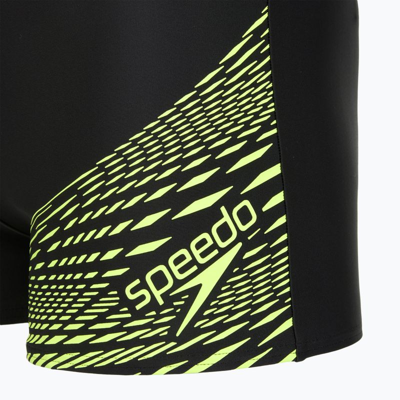 Speedo Medley Logo Aquashort men's swimming boxers black/hyper yellow 3