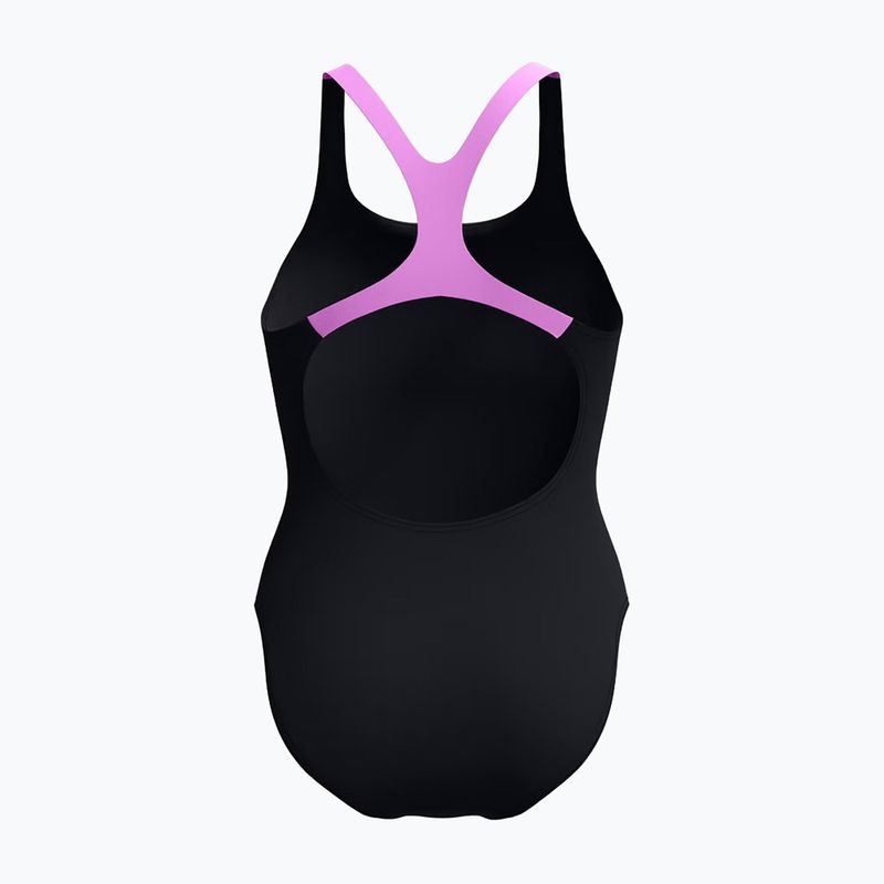Women's one-piece swimsuit Speedo Medley Logo Medalist neon violet 2
