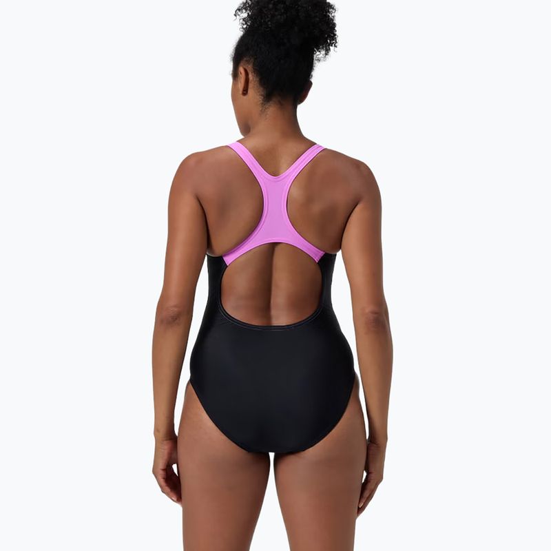Women's one-piece swimsuit Speedo Medley Logo Medalist neon violet 7