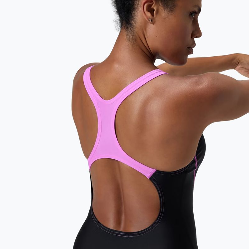 Women's one-piece swimsuit Speedo Medley Logo Medalist neon violet 10