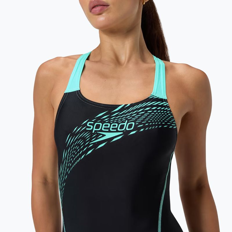 Women's one-piece swimsuit Speedo Medley Logo Medalist arctic glass 9