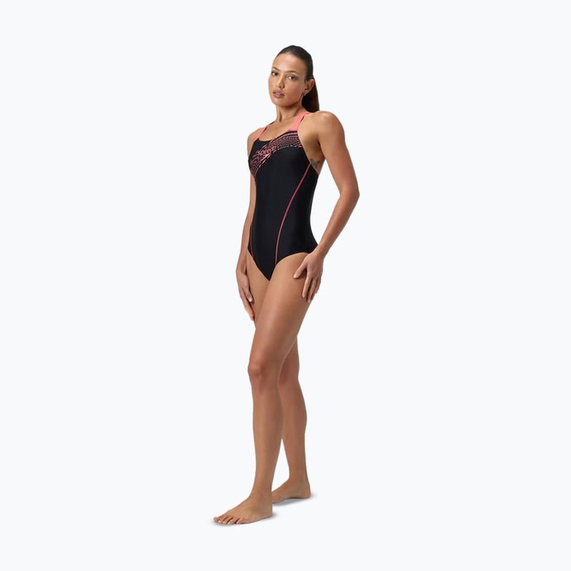 Ladies' one-piece swimsuit Speedo Medley Logo Medalist coral sands 6