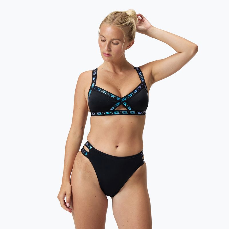 Women's two-piece swimsuit Speedo Solid Logo Elastic High Waist Bottom speedo black 6