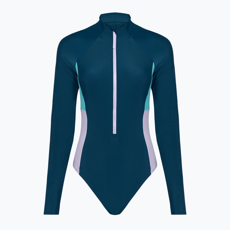 Speedo women's one-piece swimsuit Zip Colorblock dark teal