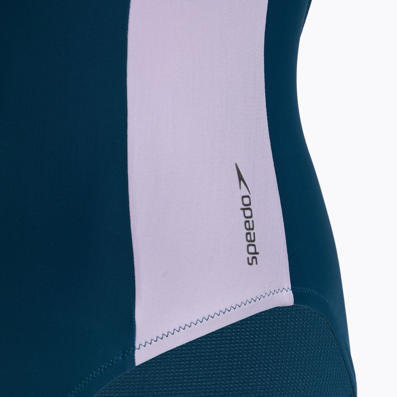 Speedo women's one-piece swimsuit Zip Colorblock dark teal 4