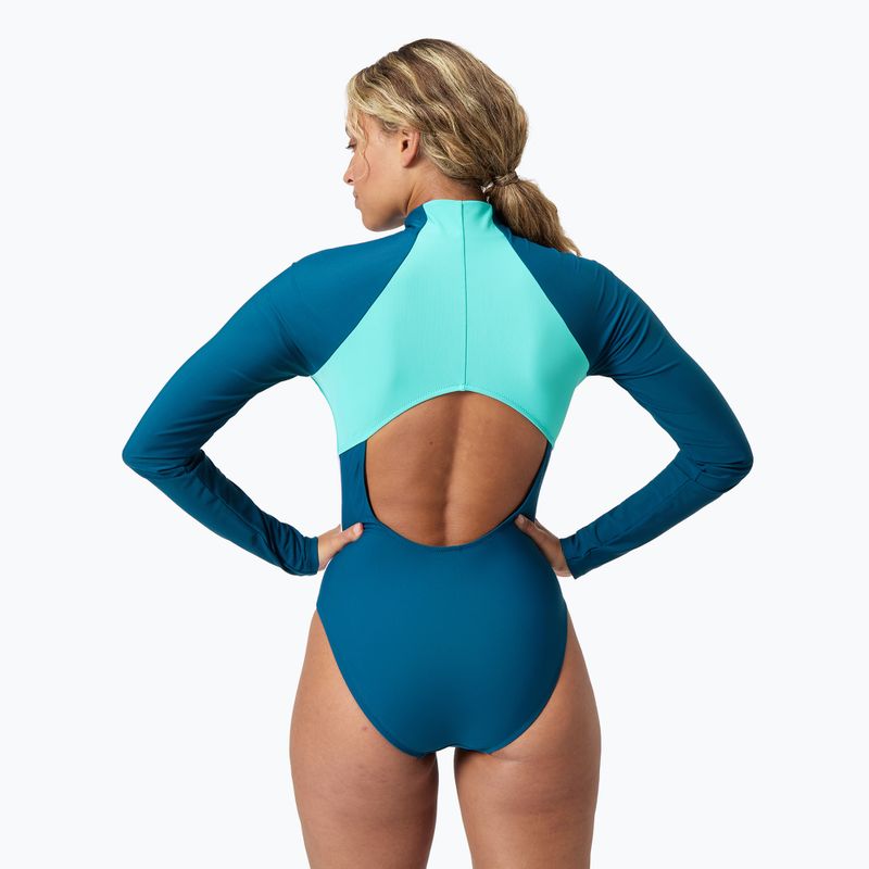 Speedo women's one-piece swimsuit Zip Colorblock dark teal 6