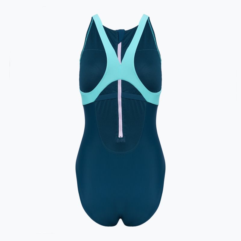 Speedo women's one-piece swimsuit Zip Colorblock dark teal 2