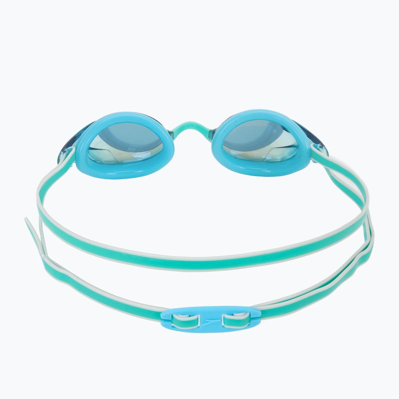 Women's swim goggles Speedo Vanquisher 3.0 Mirrored bachelor button/celeste/gold mirror 4