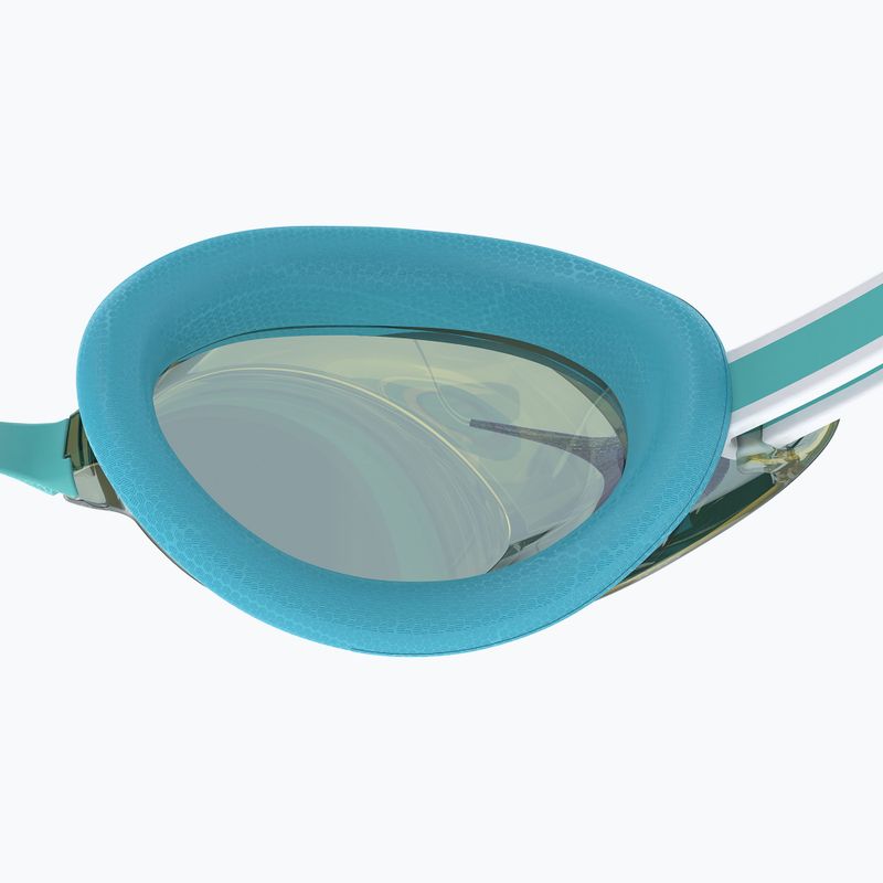 Women's swim goggles Speedo Vanquisher 3.0 Mirrored bachelor button/celeste/gold mirror 5