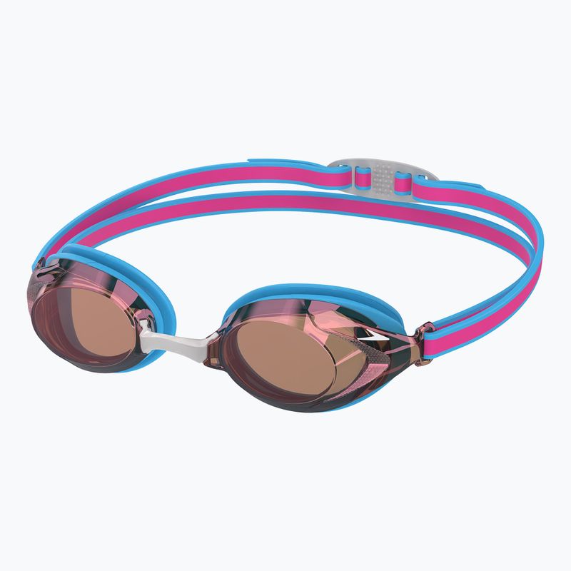 Speedo Vanquisher 3.0 Mirror children's swimming goggles picton blue/vermillion/gold mirror