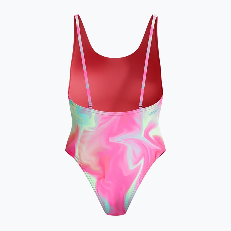 Ladies' one-piece swimsuit Speedo Flu3nte Printed Convertible coral sands 2
