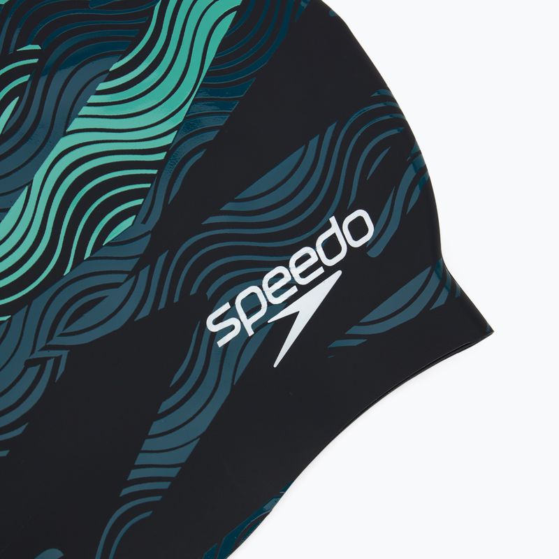 Speedo Printed Silicone swimming cap dark teal semi tide 3