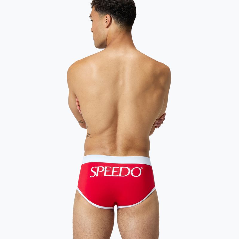 Men's Speedo Jetstream Retro Logo Brief high risk red swimming trunks 3