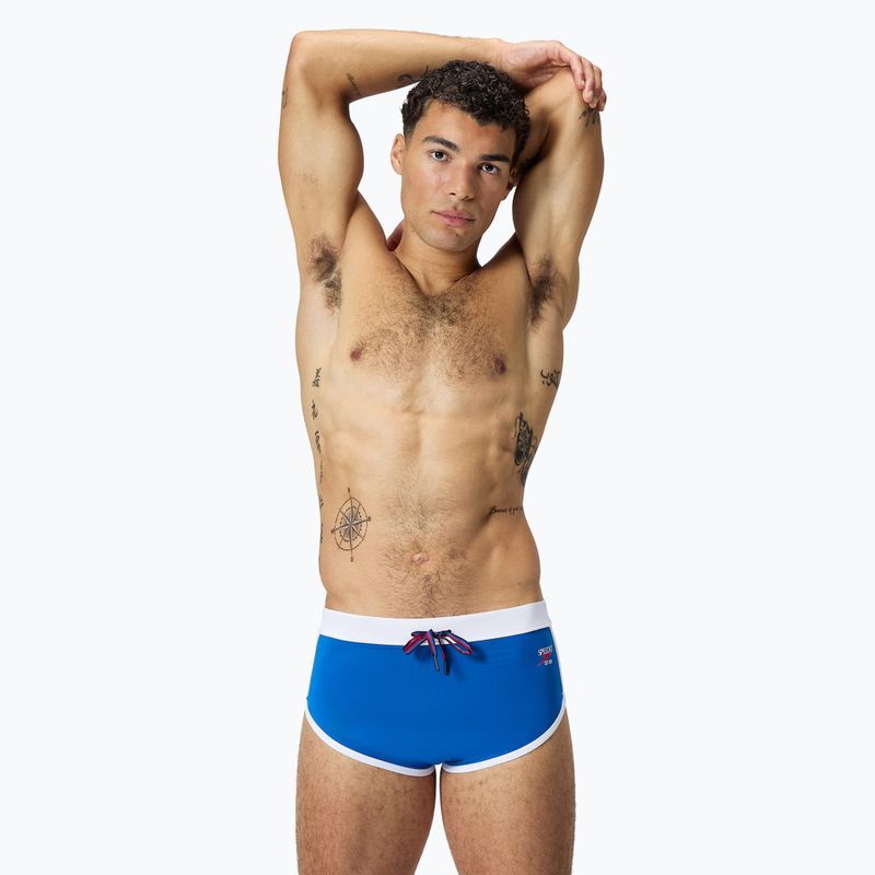Men's Speedo Jetstream Retro Logo Brief turquoise sea swim trunks