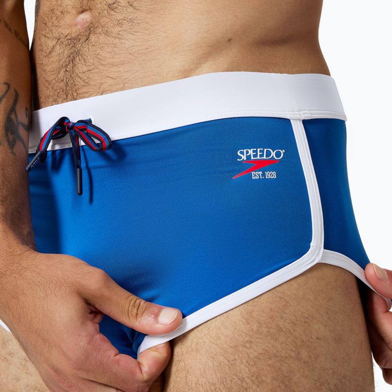 Men's Speedo Jetstream Retro Logo Brief turquoise sea swim trunks 4