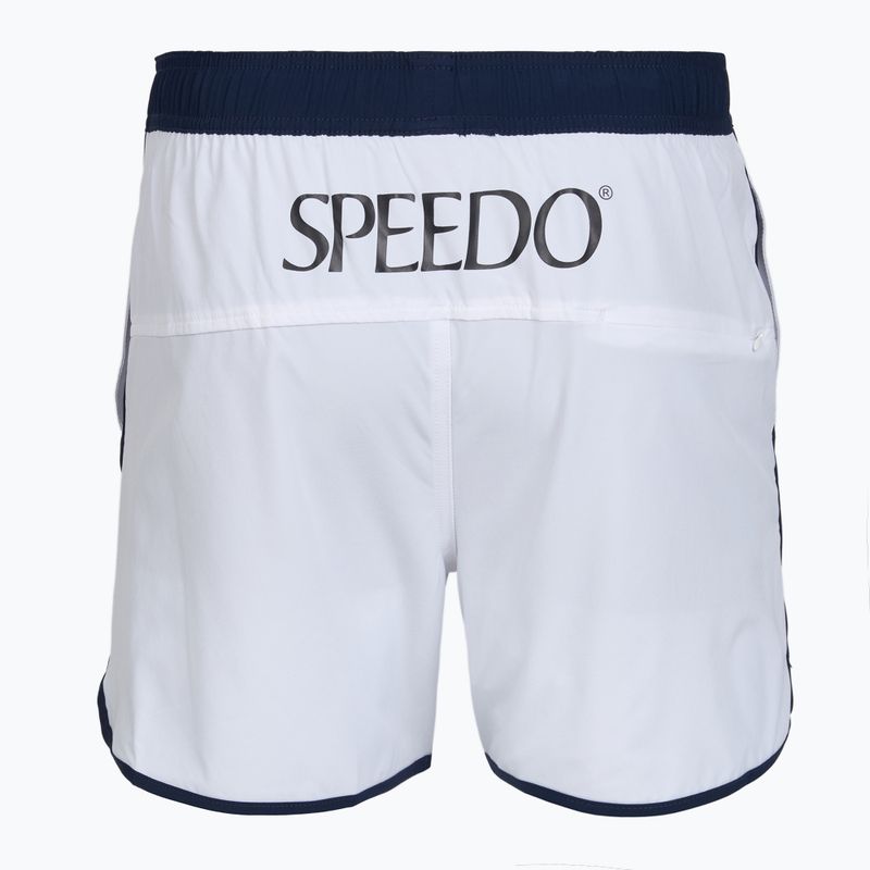 Men's Speedo Jetstream Retro Logo Volley 16" white swim shorts 2