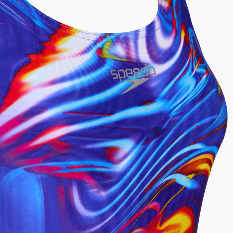 Women's one-piece swimsuit Speedo Placement Digital Powerback molten blend/cobalt pop 3