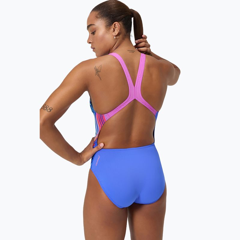 Women's one-piece swimsuit Speedo Placement Digital Powerback molten blend/cobalt pop 3