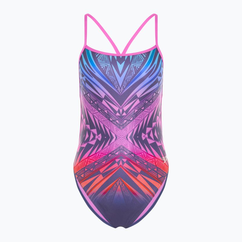 Women's one-piece swimsuit Speedo Placement Digital Vback balance blend/hapuna blue